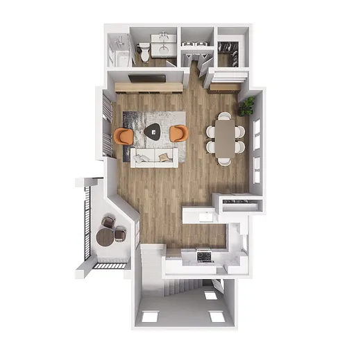 Floor plan Studio Loft: Saguaro with Attached Garage
