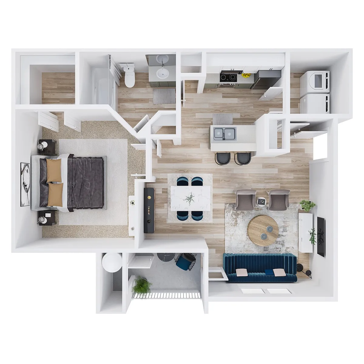 Floor plan 1 Bed 1 Bath A - Renovated
