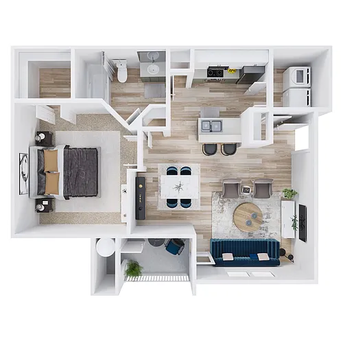 Floor plan 1 Bed 1 Bath A - Renovated