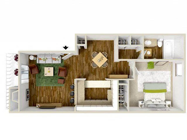 Floor plan 1 Bed 1 Bath
