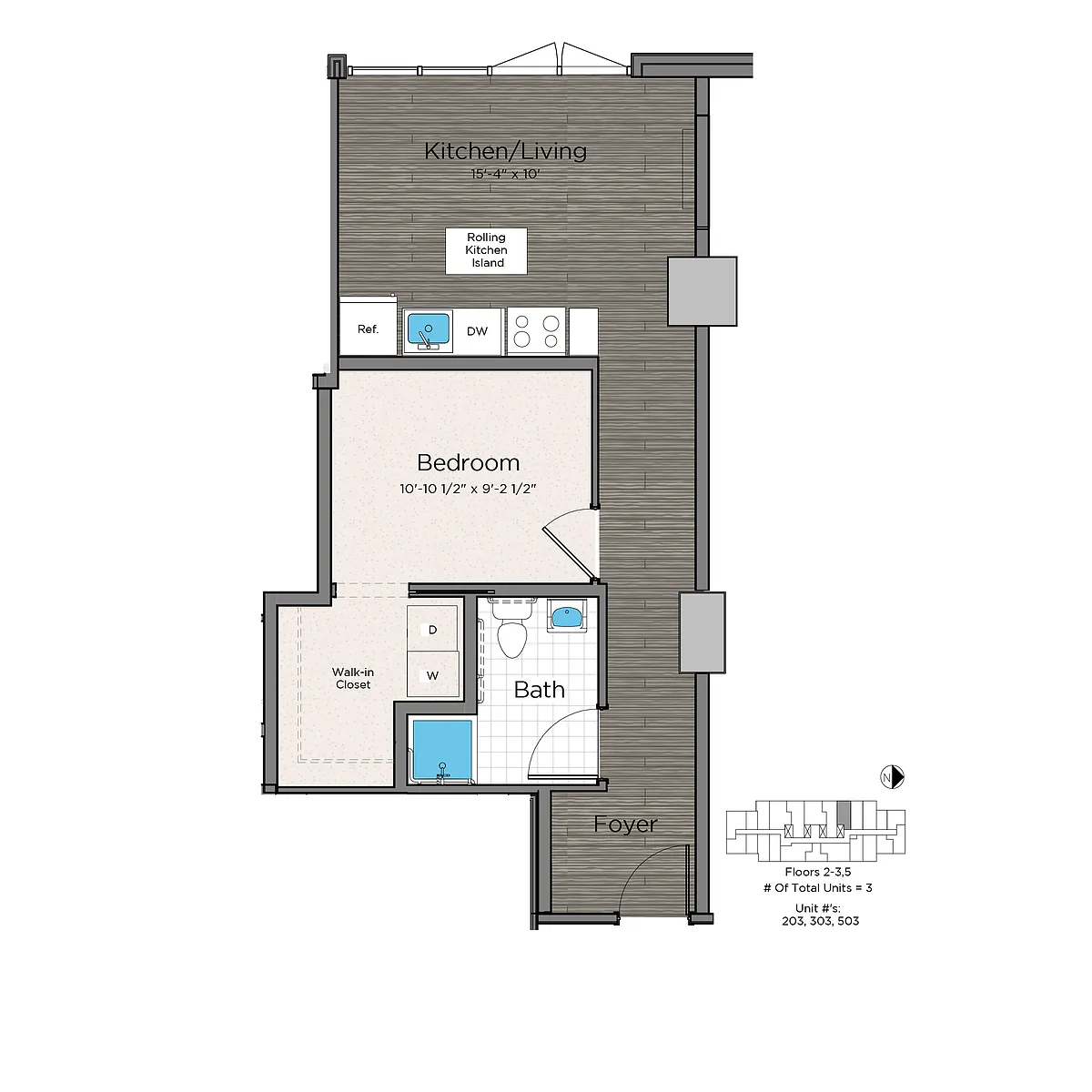 Floor plan Affordable 1 Bedroom ADU-Lex