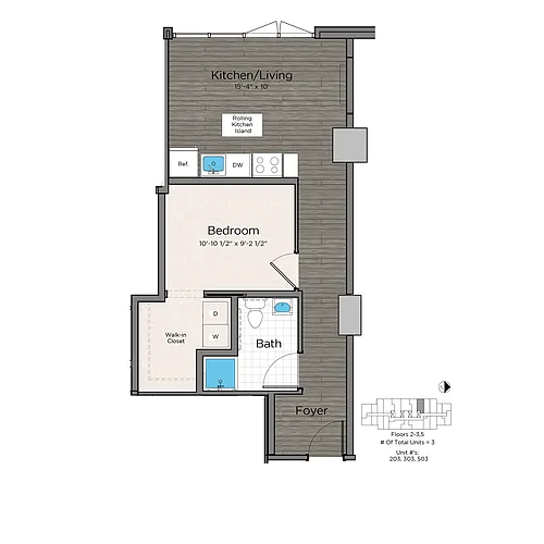 Floor plan Affordable 1 Bedroom ADU-Lex