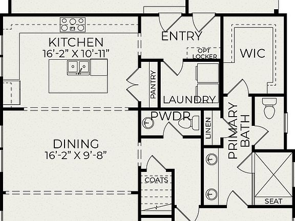 First Floor attached garage