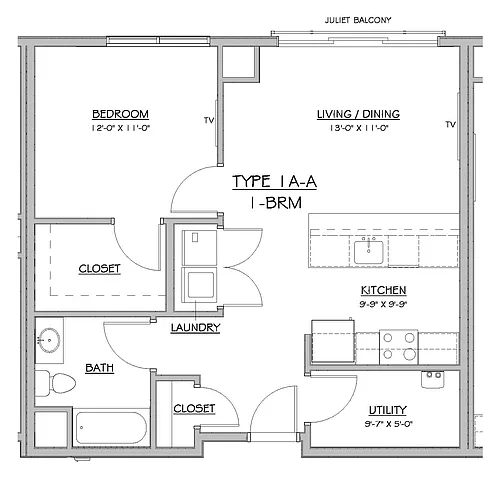 Floor plan 1A-A