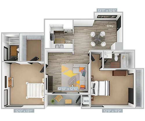 Floor plan Q_2B2B_877SF_216-Premier