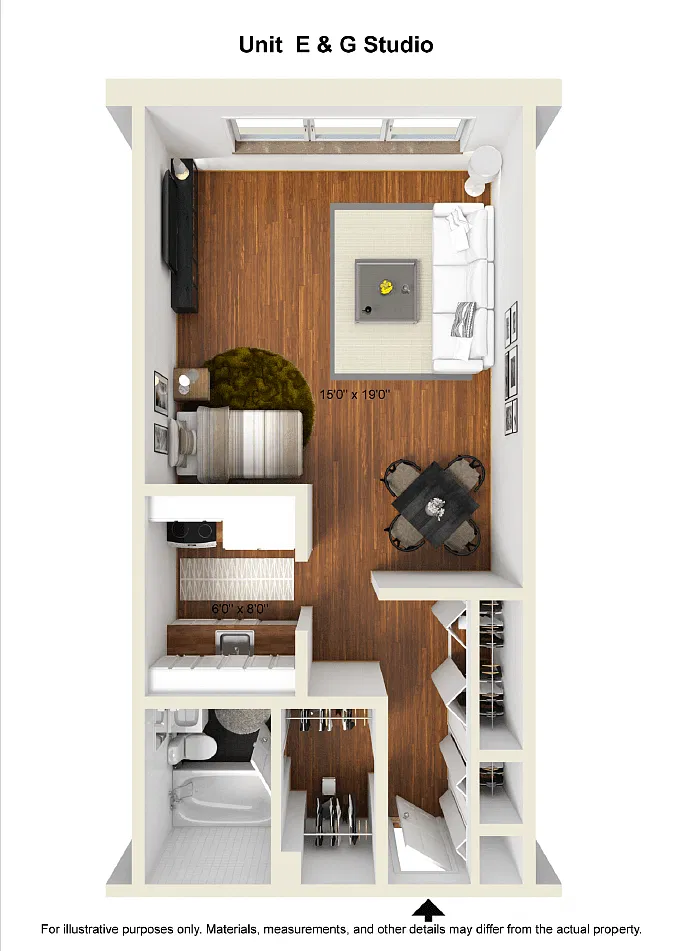 Floor plan Studio E/G Line