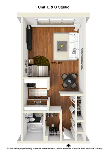 Floor plan Studio E/G Line