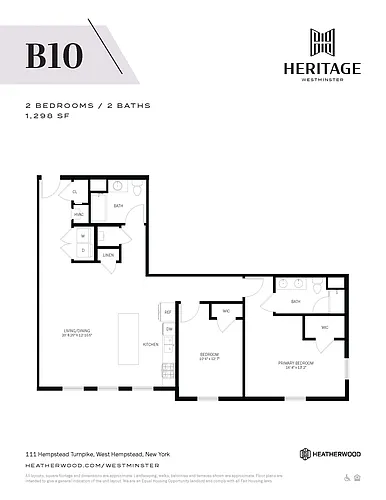Floor plan 2 Bed, 2 Bath - B10