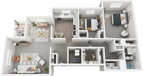 Floor plan The Elizabeth - 2BR 1BA