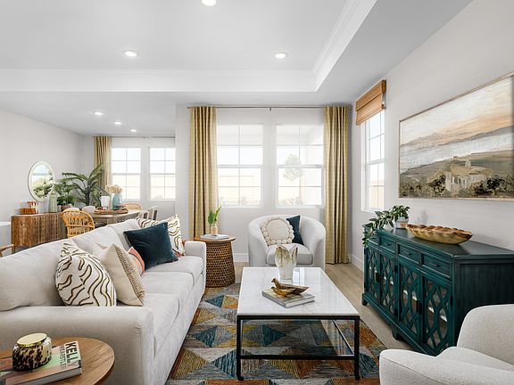 Great room with ceiling treatment