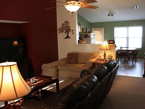 Living Room with Vaulted Ceiling