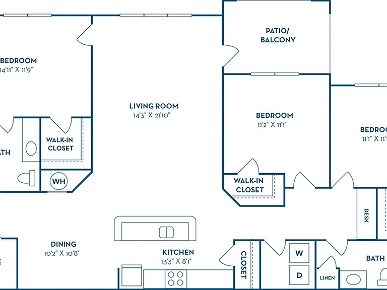 3 Bedroom | 2 Bath | 1482 SF 3 Bedroom | 2 Bath | 1482 SF