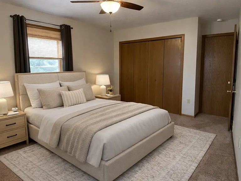 Virtually staged room