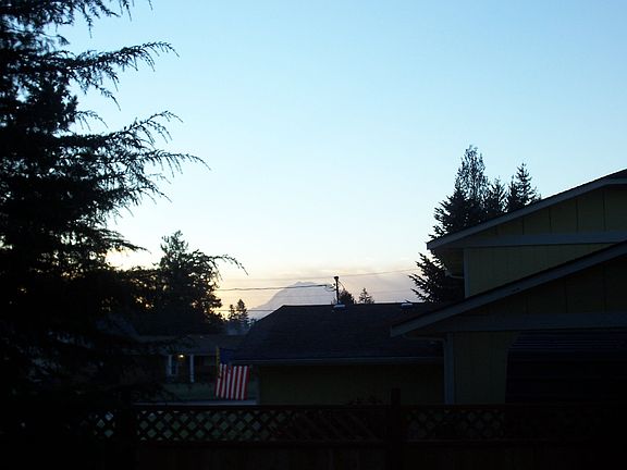 View of Mt Rainer from Kitchen Window