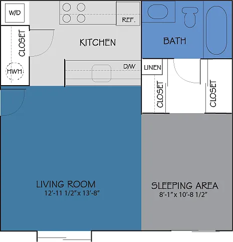 Floor plan Studio Garden Window