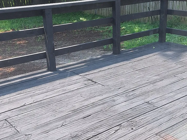 deck and backyard