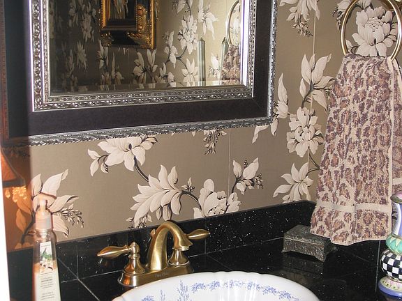 Powder room handpainted sink