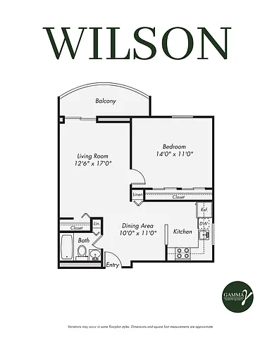 Floor plan One Bedroom Apartment