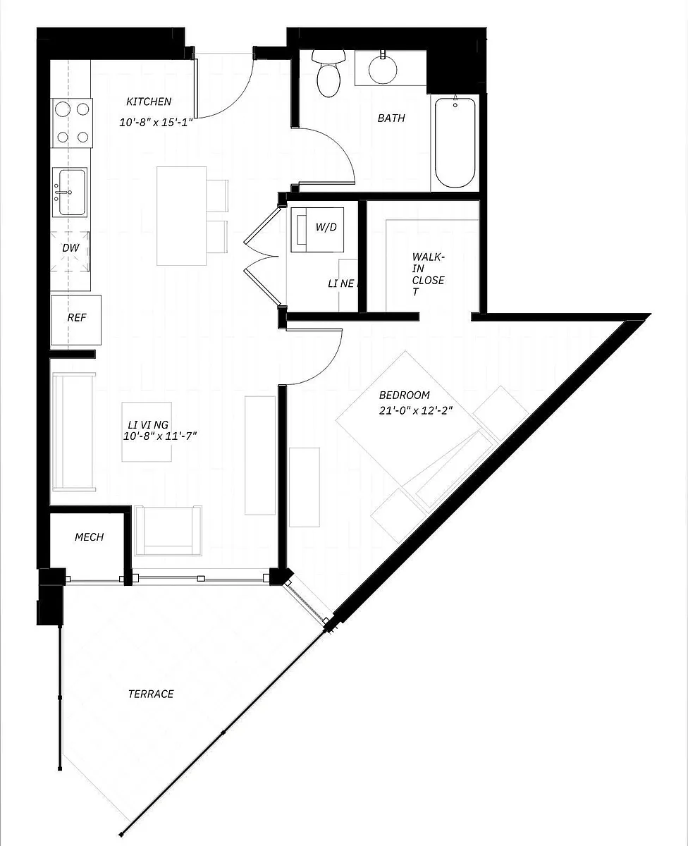 Floor plan 1 Bed B