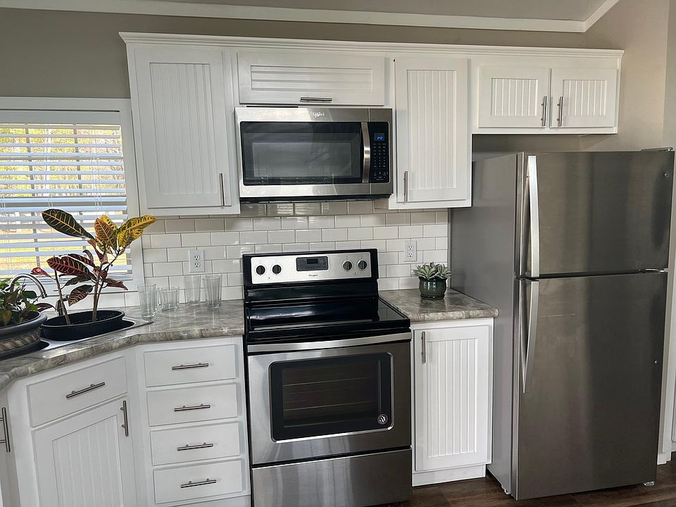 Kitchen with stainless steel appliances