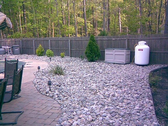 New Pool Heater and River Rock