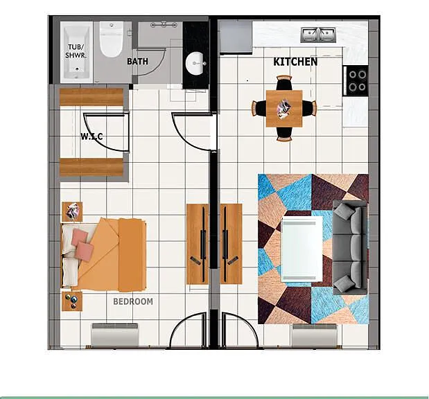One Bedroom, One Bathroom