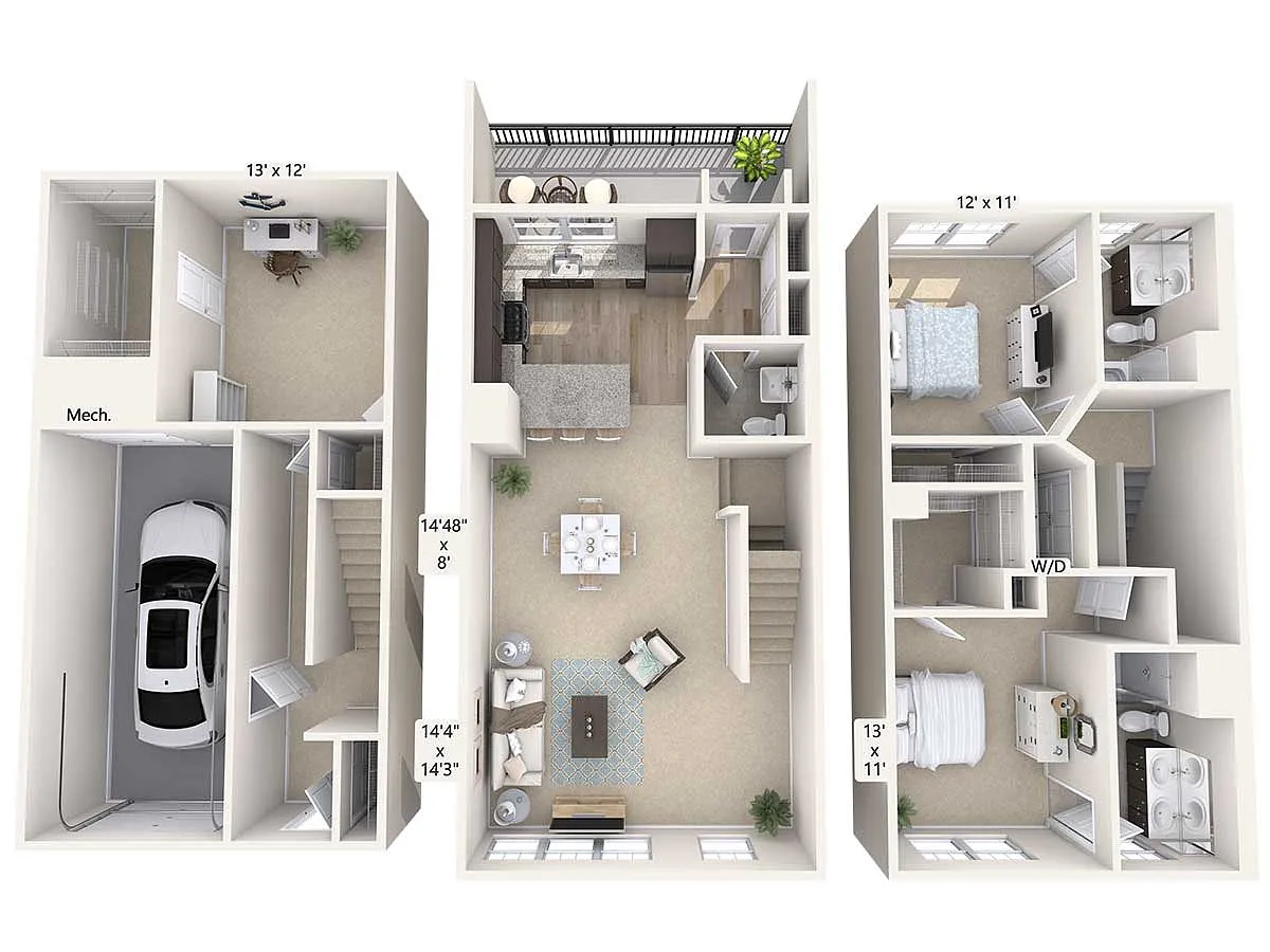 Floor plan B1T-1748sq-Stainless