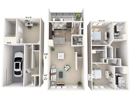 Floor plan B1T-1748sq-Stainless