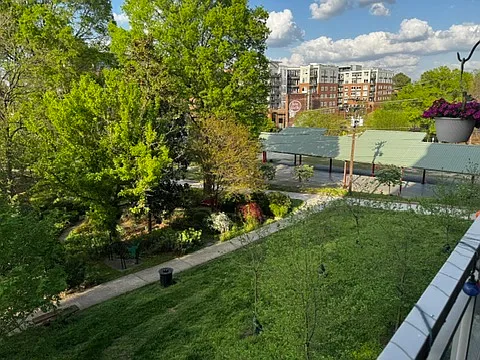 View of park area from deck balcony.