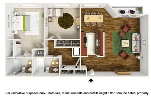 Floor plan Two Bedroom 2 Bath