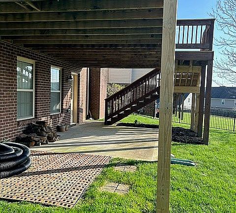 Patio under covered deck