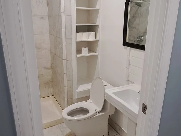 Marble tiled bathroom