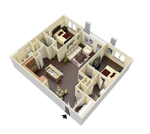 Floor plan B1 - Carmellia - Two Bedroom, Two Bathroom
