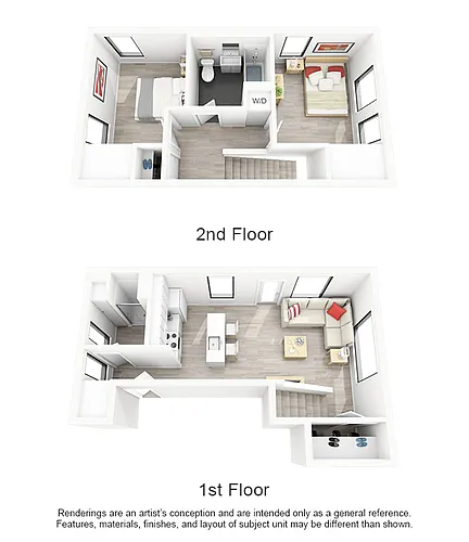 Floor plan 2 Bedroom 2 Bathroom Townhome