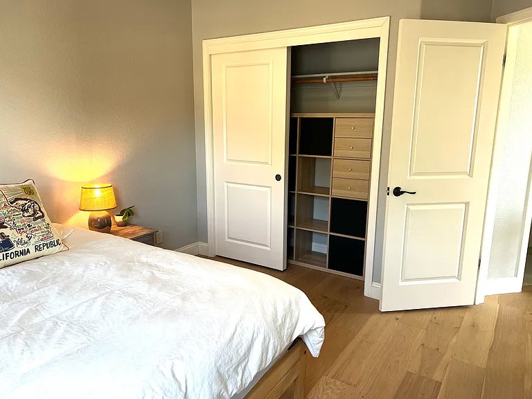 Bedroom #2: new closet cubbies/drawers.