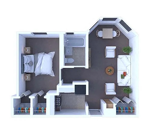 Floor plan 1 Bedroom Floor Plan A1