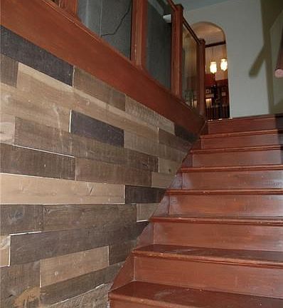 Beautiful accent wall accents this entry way