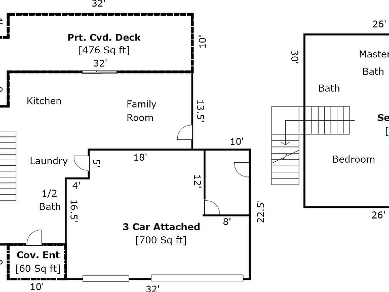 Appraisal Floorplan with rough dimensions