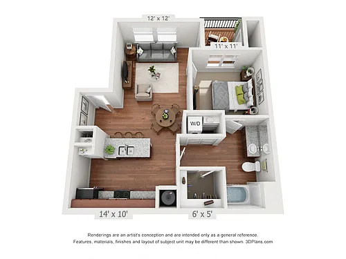 Floor plan One Bedroom
