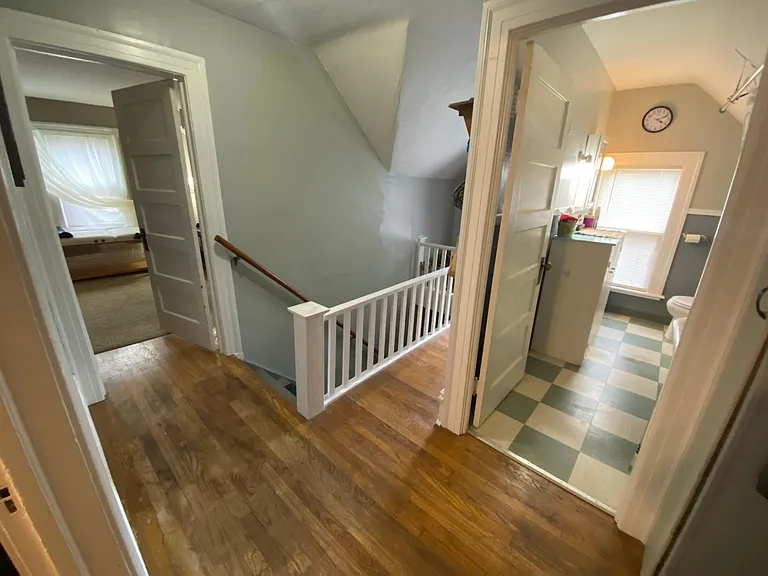 Livingroom on the far left and bathroom on the right