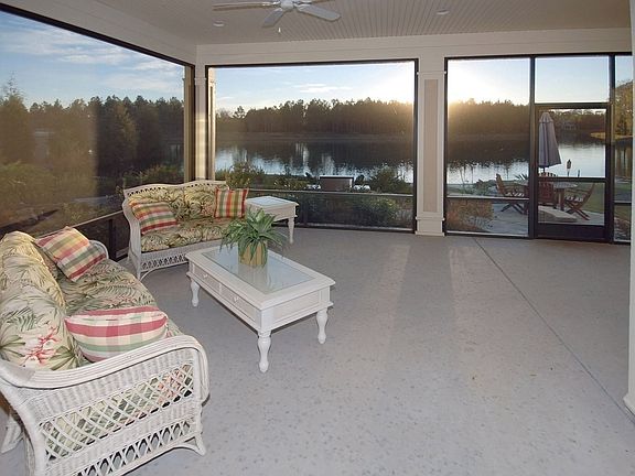 Screened porch view of lake