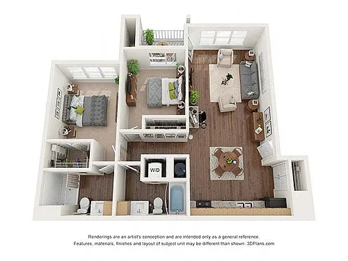 Floor plan Two Bedroom (B2)