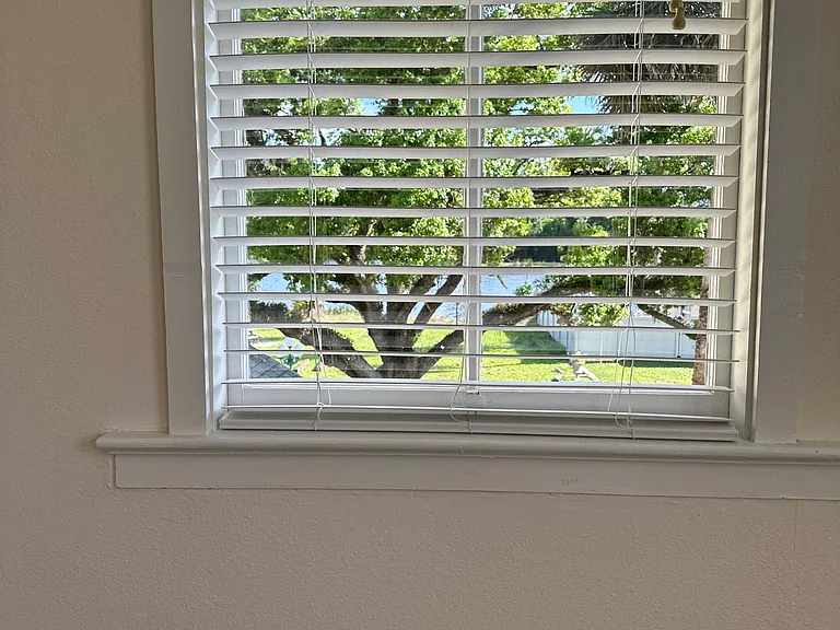 Bedroom window looking toward lake