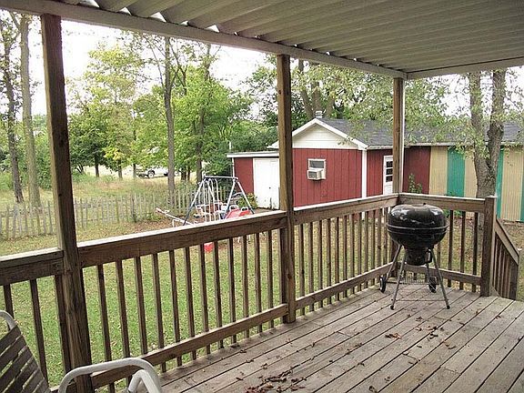 A side view of the back yard from the deck