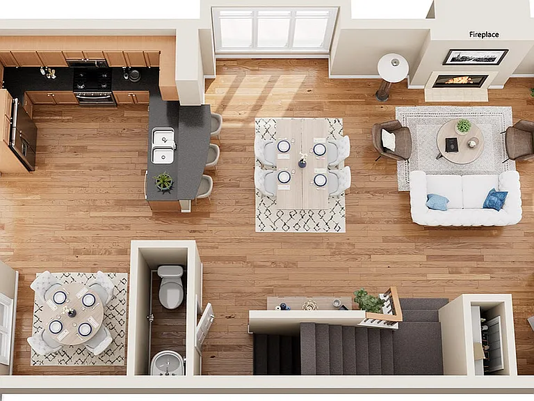 First Floor - Townhome TB3 | The Woodlands Apartments | Apartments in Menomonee Falls, WI First Floor - Townhome TB3 | The Woodlands Apartments | Apartments in Menomonee Falls, WI