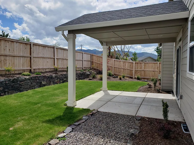 Fully fenced and irrigated backyard
