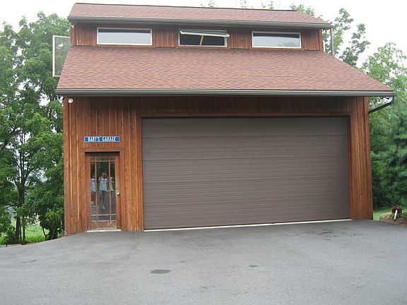 Front view of garage