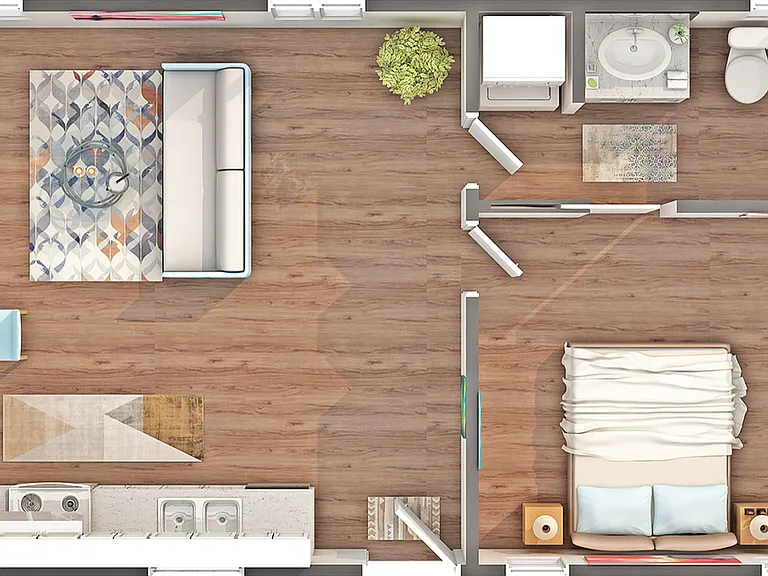 Oak | 1-Bedroom Floorplan Oak | 1-Bedroom Floorplan