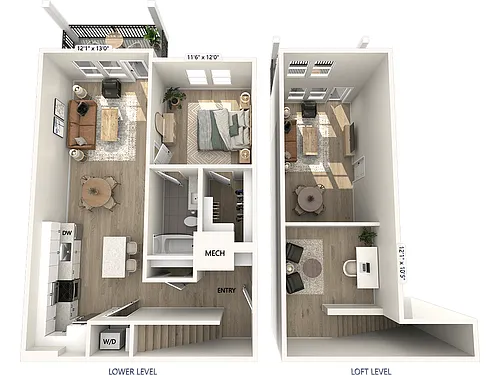 Floor plan AF2L-1007sf-Upgrade