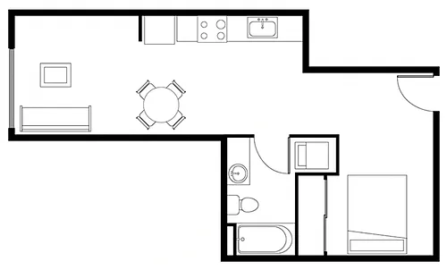 Floor plan 1 Bed C